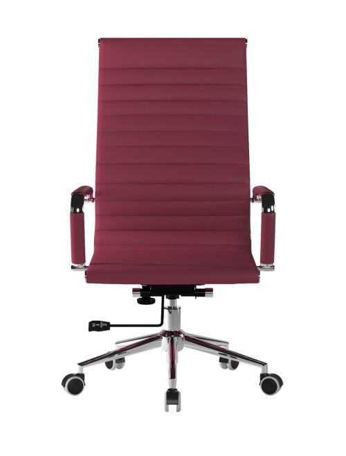 Bonded Leather Office Chair Ox Blood Red Aura High Back BCL/9003/OX by Eliza Tinsley Nautilus - enlarged view