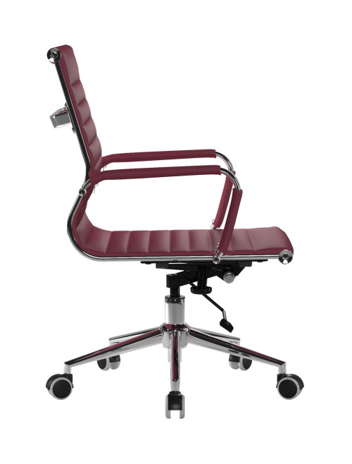 Bonded Leather Office Chair Ox Blood Red Aura Medium Back BCL/8003/OX by Eliza Tinsley Nautilus - enlarged view