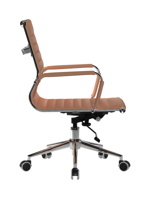 Bonded Leather Office Chair Coffee Brown Aura Medium Back BCL/8003/BW by Eliza Tinsley Nautilus - enlarged view