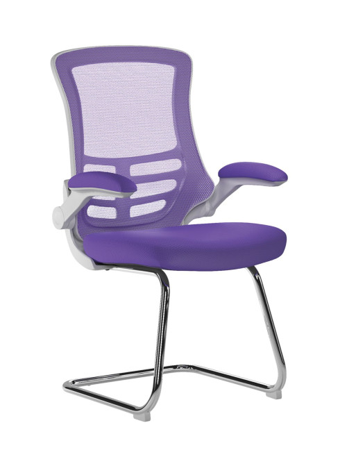 Mesh Visitor Chair Purple Luna Reception Chair BCM/L1302V/WH-PL by Eliza Tinsley - enlarged view