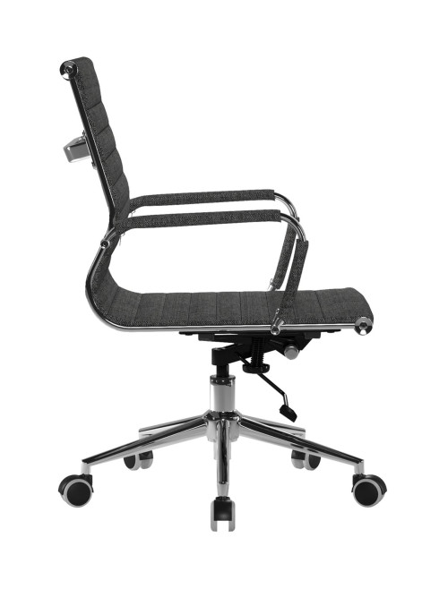 Fabric Office Chair Black and Grey Fleck Aura Medium Back BCF/8003/BGF by Eliza Tinsley Nautilus - enlarged view