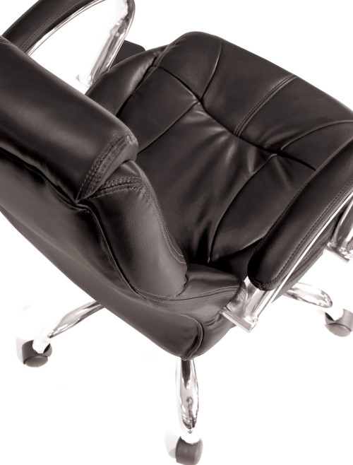 Office Chair Black Leather Faced Sandown Executive Chair DPA617KTAG/LBK by Eliza Tinsley - enlarged view