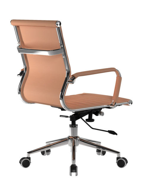 Bonded Leather Office Chair Coffee Brown Aura Medium Back BCL/8003/BW by Eliza Tinsley Nautilus - enlarged view