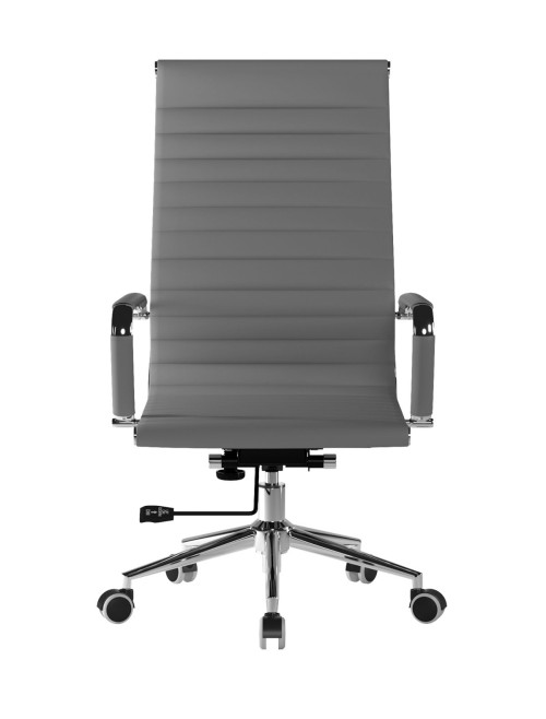 Bonded Leather Office Chair Grey Aura High Back BCL/9003/GY by Nautilus - enlarged view