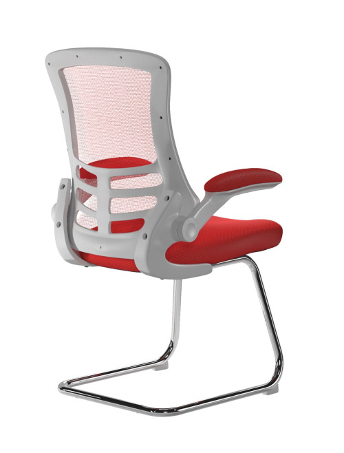 Mesh Visitor Chair Luna Red Reception Chair BCM/L1302V/WH-RD by Eliza Tinsley - enlarged view