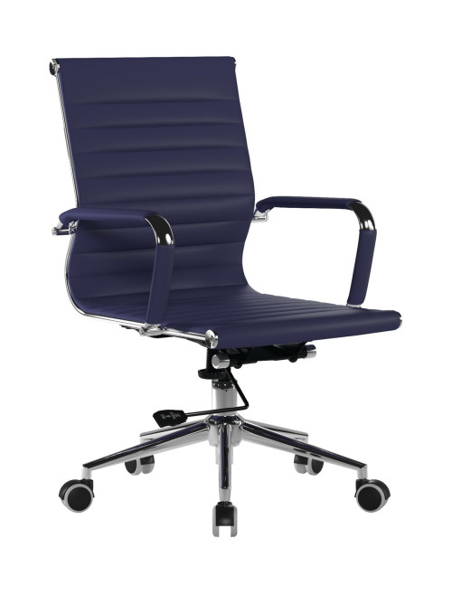 Bonded Leather Office Chair Blue Aura Medium Back BCL/8003/BL by Nautilus