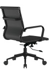 Bonded Leather Office Chair Black Aura Medium Back Chair BCL/8003/BK-BK by Nautilus - enlarged view