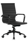 Bonded Leather Office Chair Black Aura Medium Back Chair BCL/8003/BK-BK by Nautilus - enlarged view