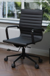 Bonded Leather Office Chair Black Aura Medium Back Chair BCL/8003/BK-BK by Nautilus - enlarged view