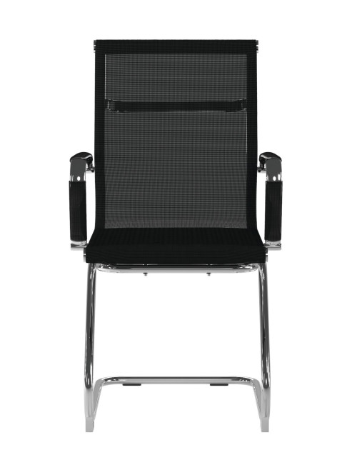 Mesh Visitor Chair Aura Cantilever Black Mesh Chair BCM/8003AV/BK by Nautilus - enlarged view