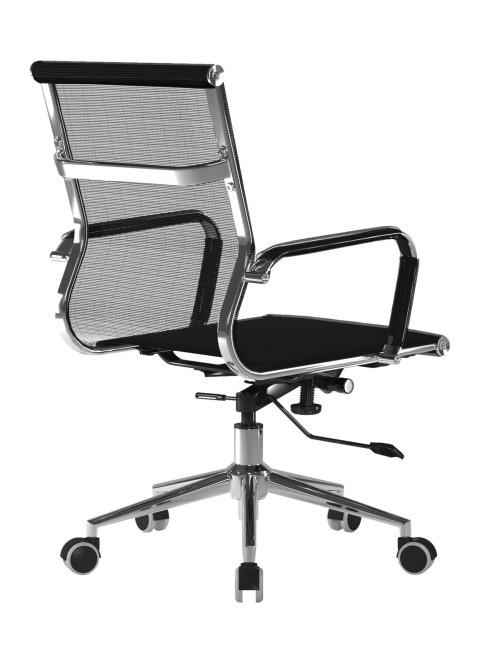 Mesh Office Chair Black Aura Medium Back Mesh Chair BCM/8003/BK by Nautilus - enlarged view