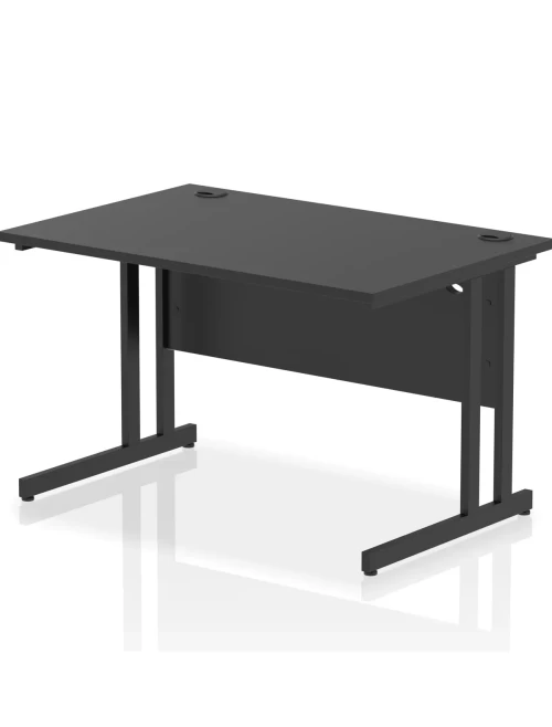 Black Office Desk Impulse 1200mm Rectangular Straight Desk I004323 by Dynamic - enlarged view