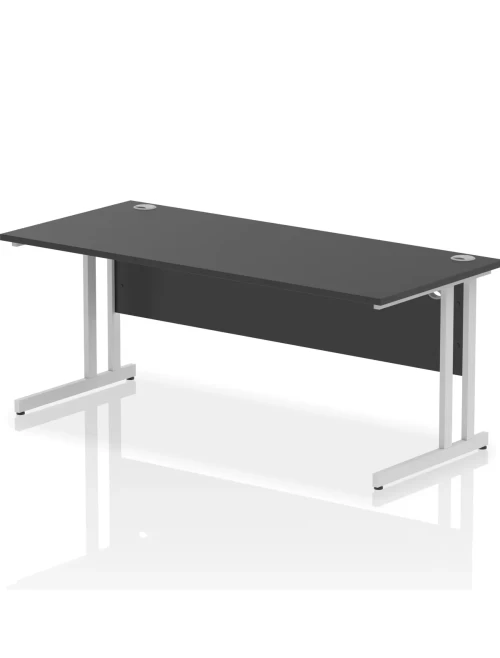 Black Office Desk Impulse 1800mm Rectangular Straight Desk I004332 by Dynamic - enlarged view