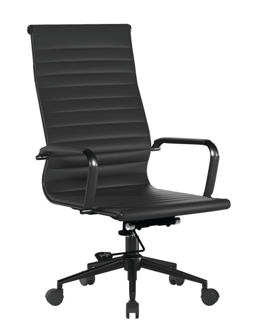 Bonded Leather Office Chair Black Aura High Back Executive Chair BCL/9003/BK-BK by Nautilus