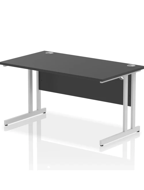 Black Office Desk Impulse 1400mm Rectangular Straight Desk I004326 by Dynamic