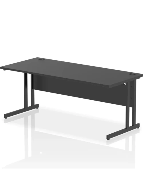 Black Office Desk Impulse 1800mm Rectangular Straight Desk I004332 by Dynamic - enlarged view