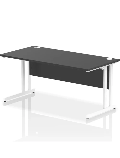 Black Office Desk Impulse 1600mm Rectangular Straight Desk I004329 by Dynamic - enlarged view