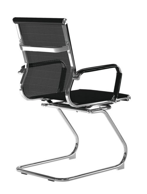 Mesh Visitor Chair Aura Cantilever Black Mesh Chair BCM/8003AV/BK by Nautilus - enlarged view