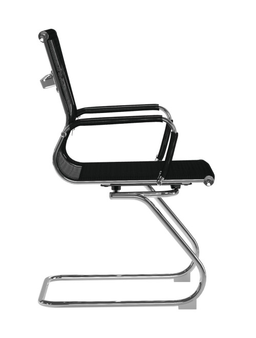 Mesh Visitor Chair Aura Cantilever Black Mesh Chair BCM/8003AV/BK by Nautilus - enlarged view