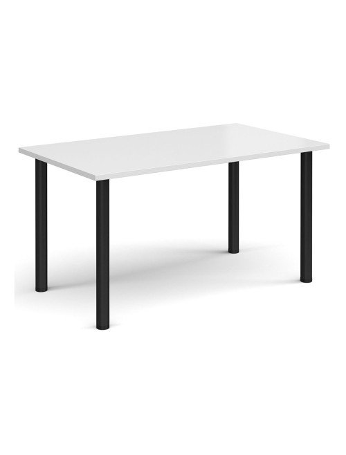 Rectangular Meeting Table White 1400mm Wide Table DRL1400-C-WH by Dams - enlarged view