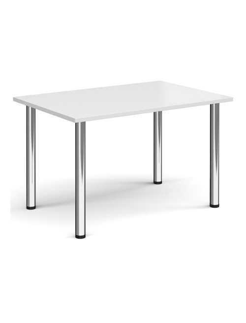 Rectangular Meeting Table White 1200mm Wide Table DRL1200-C-WH by Dams - enlarged view