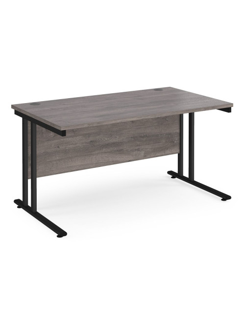 Grey Oak Office Desk Maestro 25 Straight Desk Cantilever 1400mm x 800mm MC14SGO - enlarged view