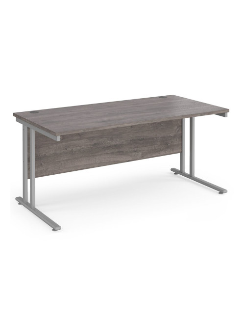 Grey Oak Office Desk Maestro 25 Straight Desk Cantilever 1600mm x 800mm MC16SGO - enlarged view