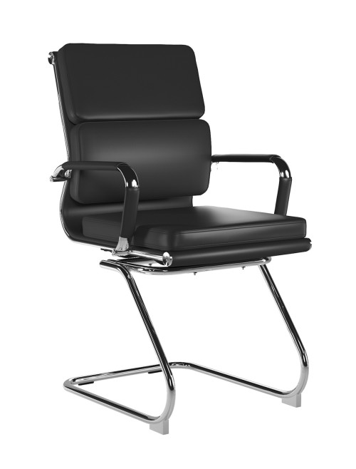 Office Chair Black Bonded Leather Avanti Visitor Chair BCL/5003AV/BK by Nautilus