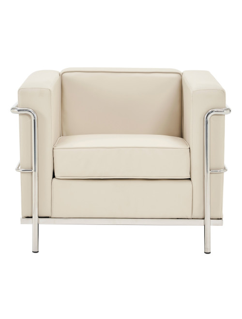 Reception Chair Ivory Belmont Armchair Leather Faced by Nautilus - enlarged view