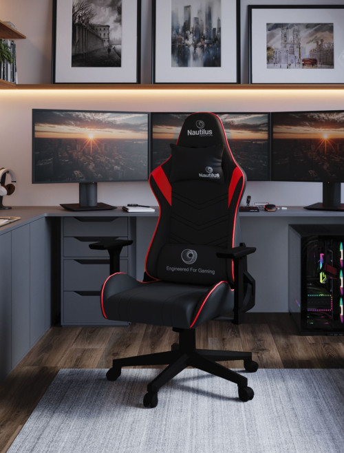 Office Chairs Red/Black Apollo Ergonomic Gaming Chair by Nautilus - enlarged view