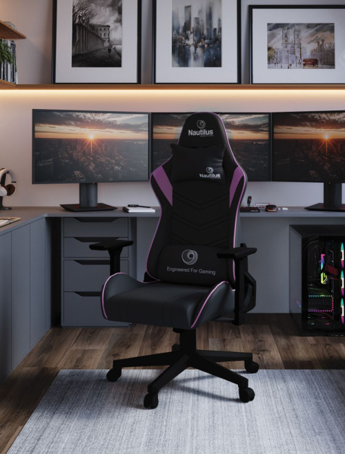 Office Chairs Purple/Black Apollo Ergonomic Gaming Chair by Nautilus - enlarged view