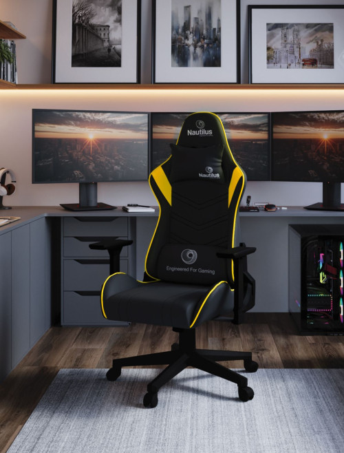 Office Chairs Yellow/Black Apollo Ergonomic Gaming Chair by Nautilus - enlarged view