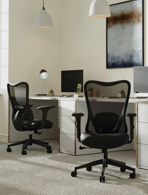 Mesh Office Chair Black Zephyr Ergonomic Mesh Chair by Nautilus - enlarged view