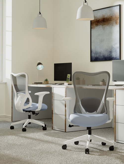 Mesh Office Chair Grey Zephyr Ergonomic Mesh Chair by Nautilus - enlarged view