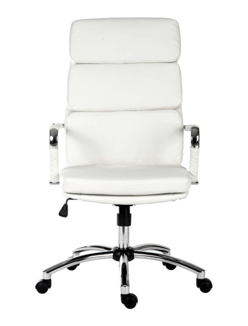 Office Chair White Deco Executive Faux Leather Computer Chair by Teknik - enlarged view