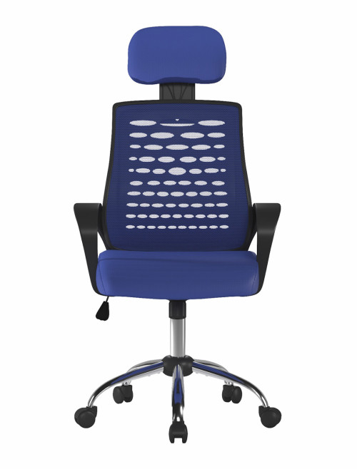 Mesh Office Chair Blue Sigma High Back Mesh Chair by Nautilus - enlarged view