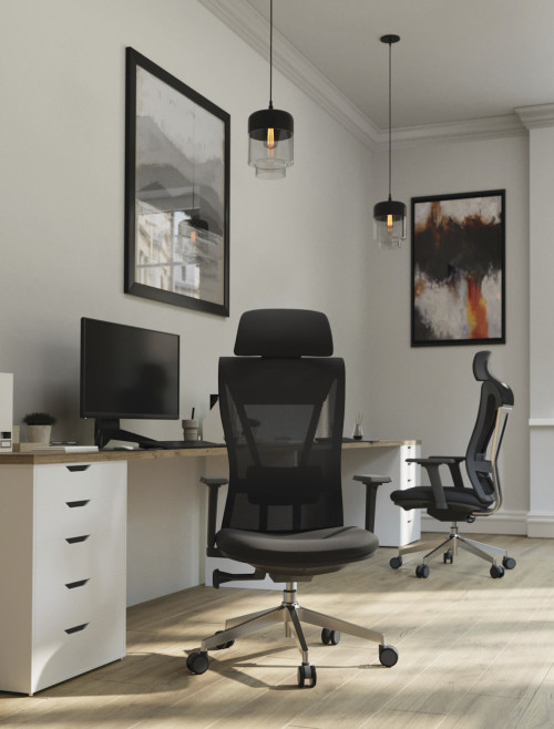 Mesh Office Chair Black Moritz 24 Hour Ergonomic Mesh Chair by Nautilus - enlarged view