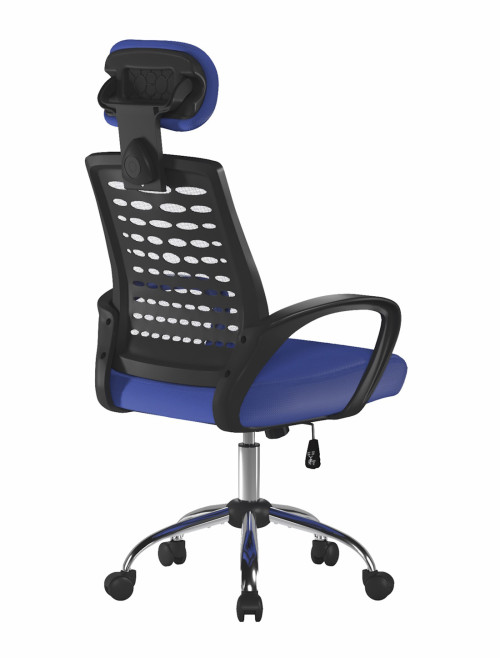 Mesh Office Chair Blue Sigma High Back Mesh Chair by Nautilus - enlarged view