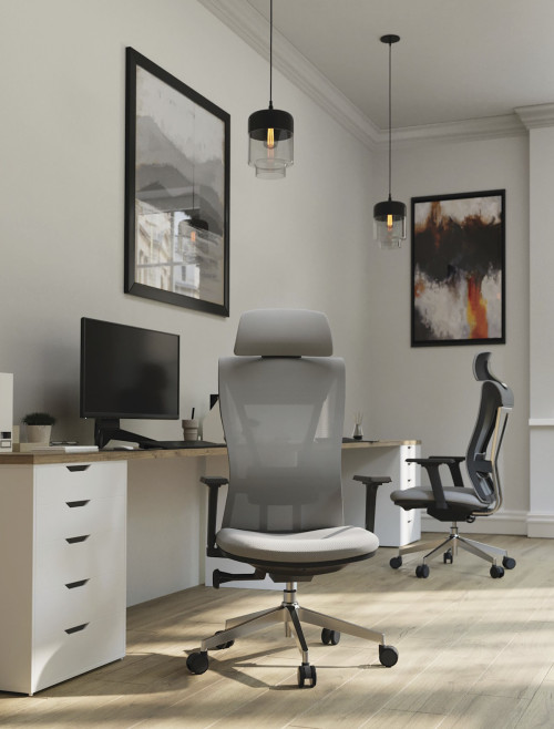 Mesh Office Chair Grey Moritz 24 Hour Ergonomic Mesh Chair by Nautilus - enlarged view