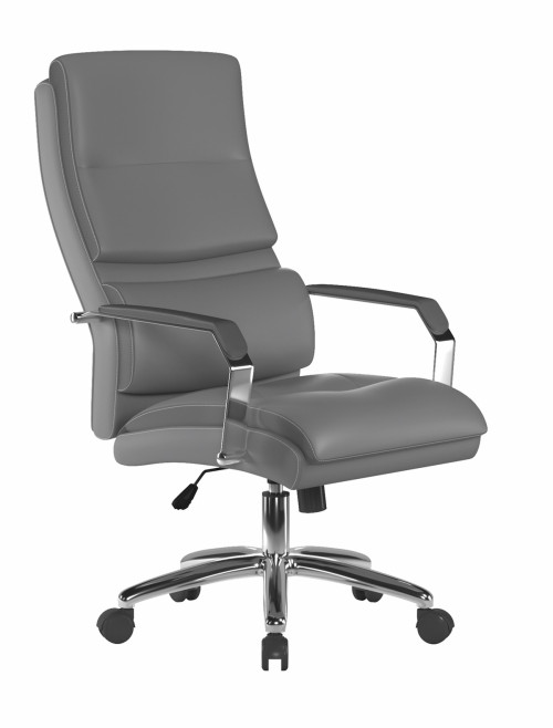 Office Chair Grey Patriot Leather Effect Managers Chair by Nautilus - enlarged view