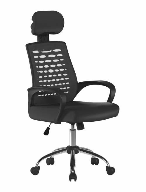 Mesh Office Chair Black Sigma High Back Mesh Chair by Nautilus - enlarged view