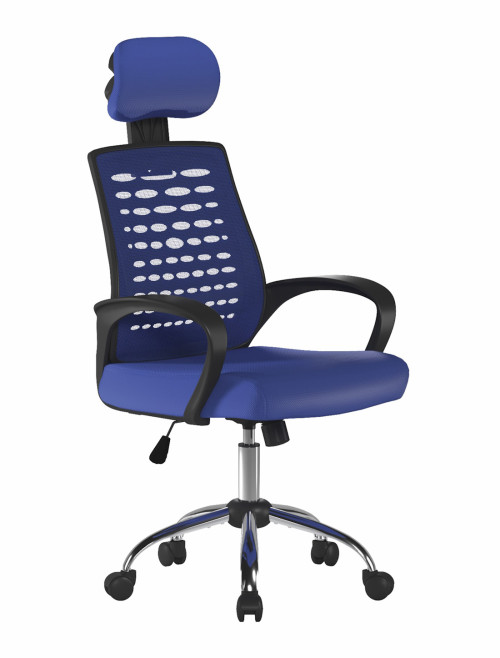 Mesh Office Chair Blue Sigma High Back Mesh Chair by Nautilus - enlarged view