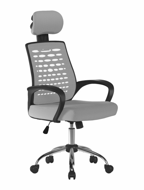 Mesh Office Chair Grey Sigma High Back Mesh Chair by Nautilus - enlarged view