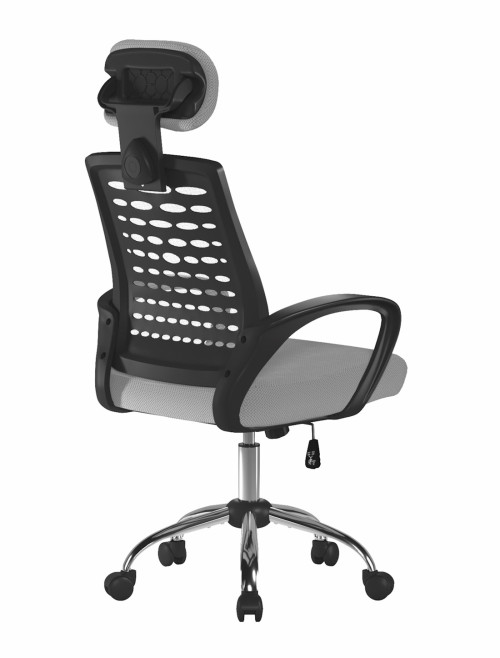 Mesh Office Chair Grey Sigma High Back Mesh Chair by Nautilus - enlarged view