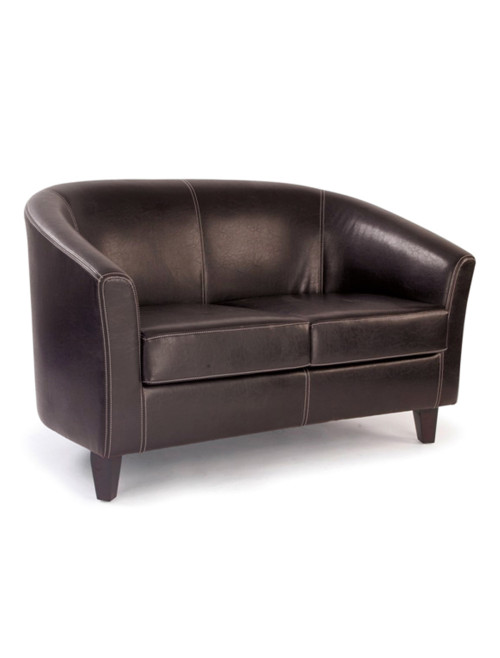 Reception Sofa Metro Faux Leather 2 Seater Sofa Brown DPA7782/BW