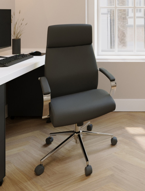 Office Chair Black Henley PU Ergonomic Executive Chair BCP/G400/BK