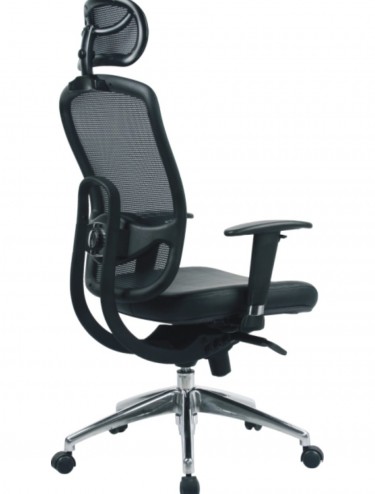 Mesh High Back Executive Armchair 80HBSY/AHR (with adjustable headrest) - enlarged view